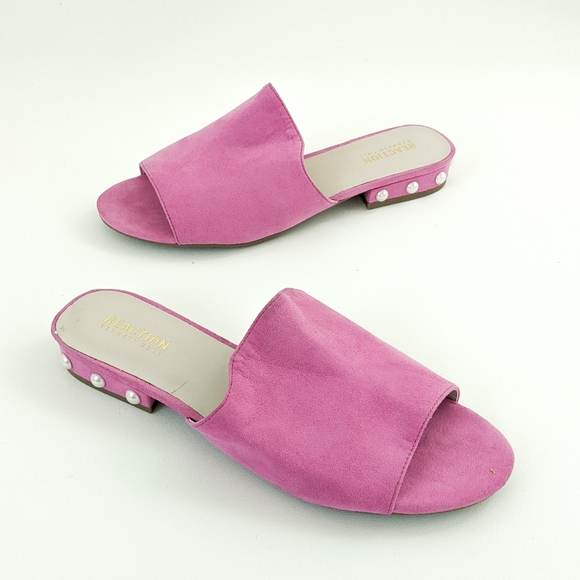 Kenneth Cole Reaction Shoes - Kenneth Cole Vikki Pearl Embellished Slide Sandals